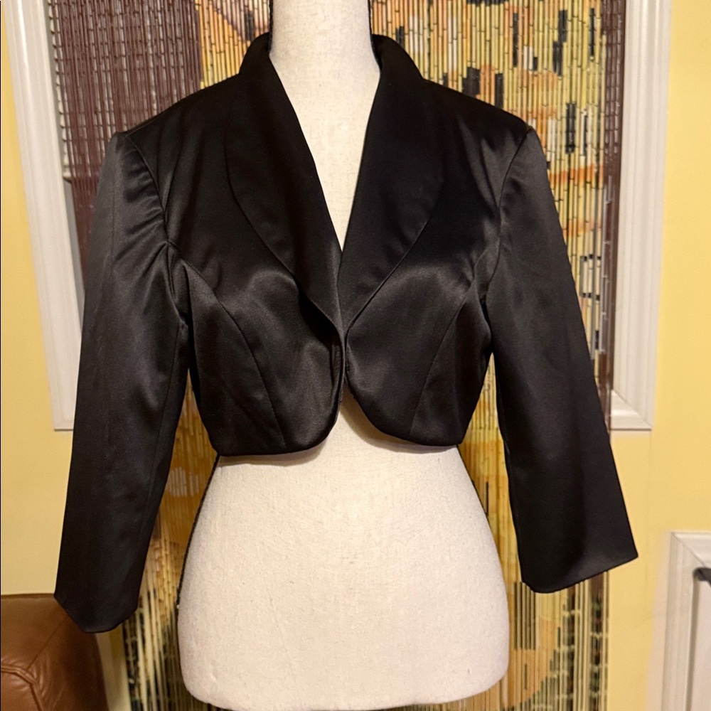 White House Black Market Black Satin Blazer